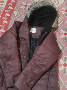 Burgundy Puffer Jacket