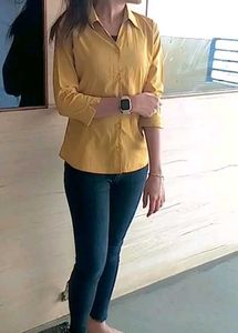 Yellow Button-Up Shirt Only Cash Offer Are Accept