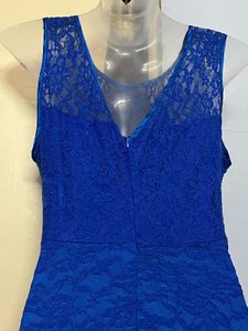 Pintrest Blue Lace Hi-Lo Dress