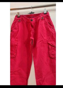 Women Red Cargo Pant