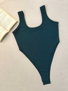 Teal Sleeveless Body-Fit Crop Top