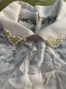 White Blouse with Lace Detail
