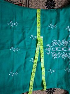 Embroidered Green Kurti
