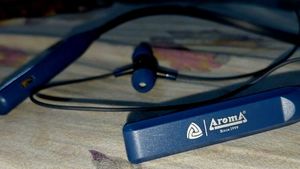 Blue Wireless Neckband Headphones
