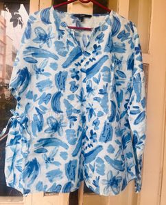 Floral Print Tie Waist Top