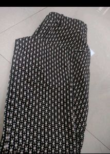 Black Printed Trouser For Womens