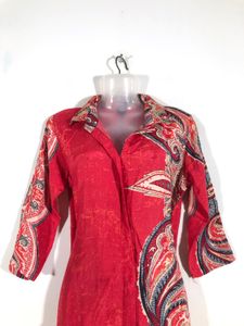 Clearance Sale ! Red Paisley Print Co -ord Set