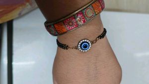 Blue Evil Eye Hath Mangalsutra Bracelet For Women
