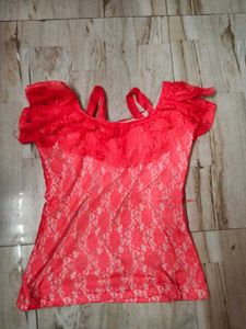 Red Lace Top