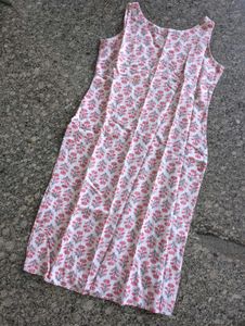 New Women Kurta Pink Printed Straight