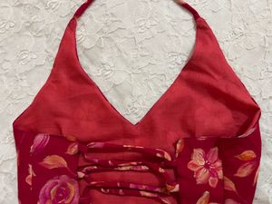 y2k Backless halter Kurti with pearls