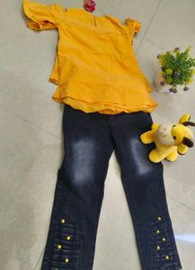 Girls&#39; Top &amp; Jeans Set, Baby Girl Dress Set
