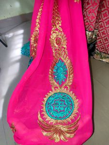 70% Off Today - Pink Saree with Stunning Design