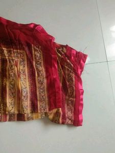 Aesthetic Red Yellow Printed Dupatta