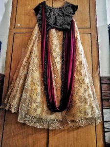 Branded Heavy Designer Lehenga Crop Top+Cancan