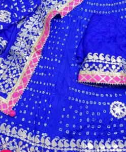 Blue Bandhej Lehenga Chunni