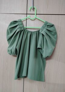 PUFF SHOULDER SEA GREEN TOP ❤️