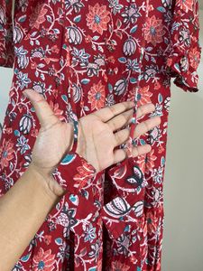 Maroon Cotton Dress
