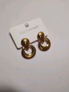 Statement Gold Dangle Earrings, Anti Tarnish