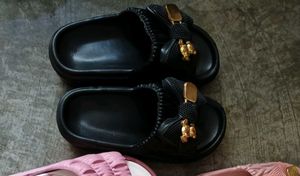 Cute Black Bow Slides