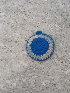 Handmade Blue Crochet Coaster