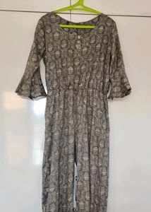 Grey Cotton Jumpsuit
