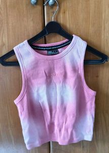Pink Tie-Dye Crop Tank Top