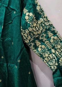 Green Embroidered Kurta Suit