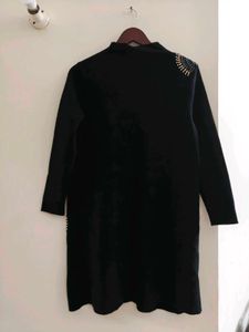 Winter Black Embellished Dress