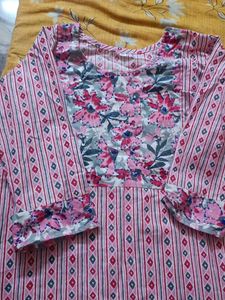 Floral Print Cotton Kurti