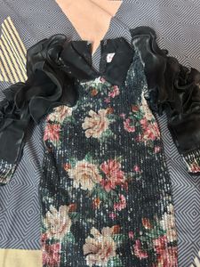 Floral Sequin Party Dress