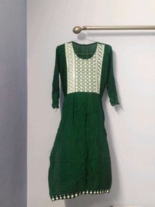 Green Embroidered Dress