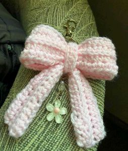 Crochet Bow Keychain