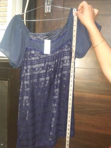 Navy Lace Top