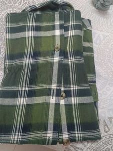 Green Plaid Casual Shirt
