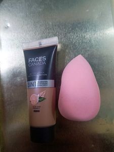 Faces Canada Foundation With Mackup Blender