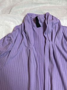 lavender Ribbed Cardigan