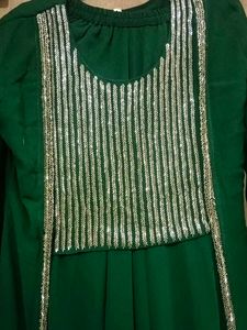 Green indo-western style kurti skirt