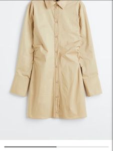 ✨ H&amp;M Gathered Poplin Shirt Dress