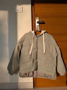 Light Green Hooded Puffer Jacket