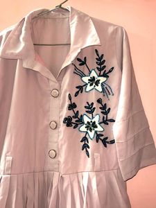 Floral Designed Lavender Tunic.