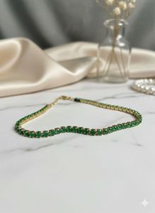 Premium Anti-Tarnish Gold and emerald Bracelet | W