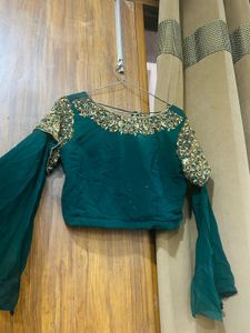 Embroidered Green Blouse