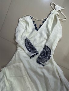 anarkali white dress