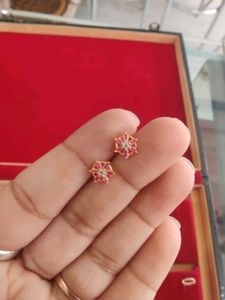 20 K Pure Gold Studs Earings( .650 Mg)