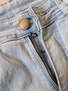 Light Wash Denim Cargo Jeans