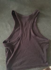 H&amp;M RIBBED VEST TANK TOP IN COFFEE BROWN SIZE S
