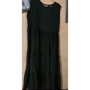 Elegant Dark black  Tiered Dress and pajami