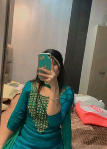 Teal Embroidered Kurta Set