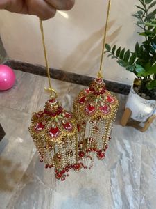 Beautiful Beads Work Red Kaleere Pair